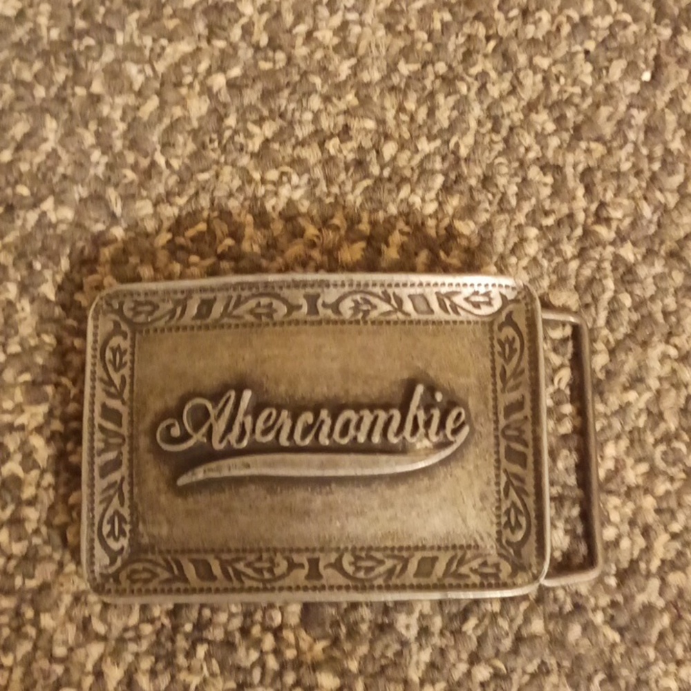 Abercrombie & Fitch men's pewter color metal belt buckle